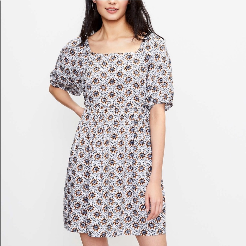 LOFT “beach” mini square neck dress